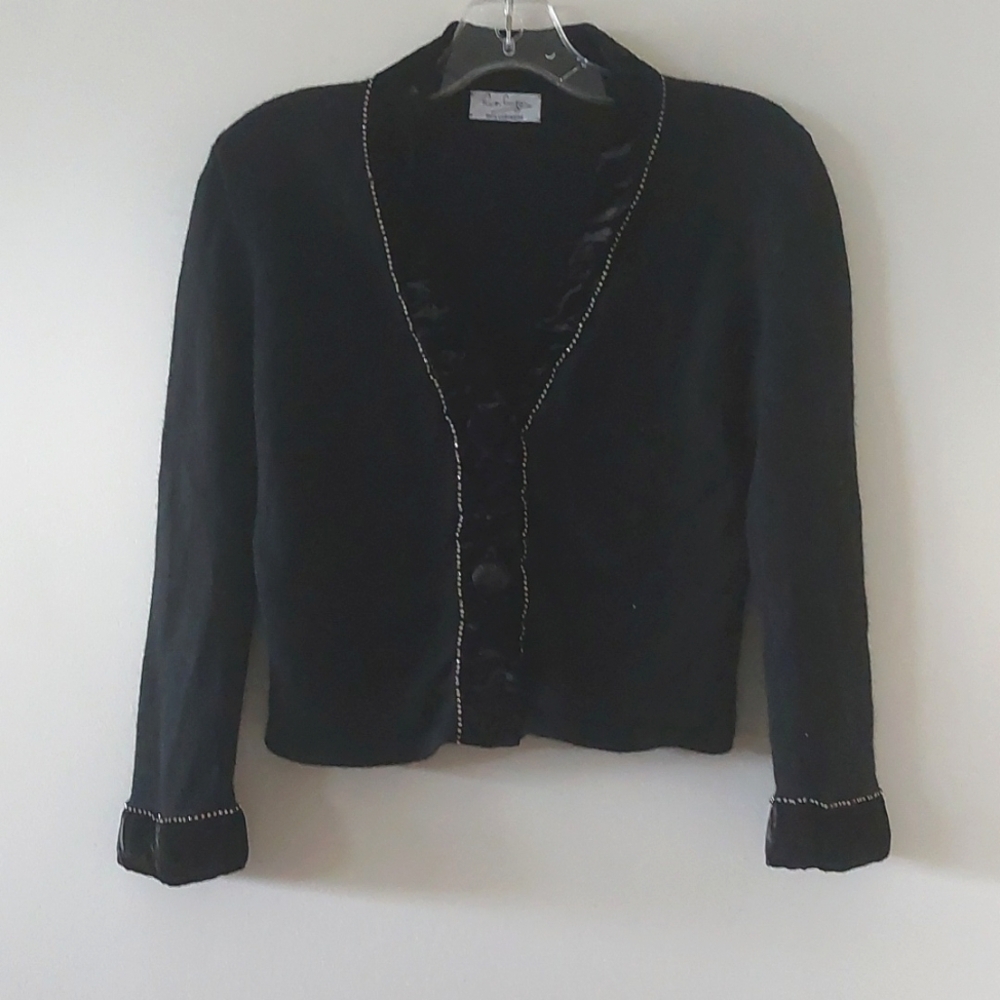 100% Cashmere cardigan fit size XS with velour and crustals details